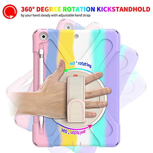 Rantice Ipad 9Th/8Th/7Th Generation Case For Kids, Heavy Duty Rugged Shockproof Drop Protection Cover With 360 Stand, Pen Holder & Hand Strap & Shoulder Strap For Ipad 9Th/8Th/7Th Gen 10.2 Inch #TOP2