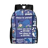 Kiasontim Cartoon Backpack Travel Backpack Laptop Backpack Adjustable Strap Bag For Women Men, 17'', Blue