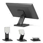 Adjustable Metal Folding Monitor Bracket for Touch Screen Desk Mount with VESA Hole 75x75mm&100x100mm All in Single PC Stand (Black)