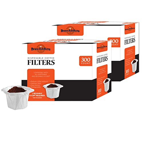 Brew Addicts 600 Disposable K-Cup Paper Coffee Filters - Disposable Coffee Filter for Keurig Single Serve. Perfect Size and Quantity