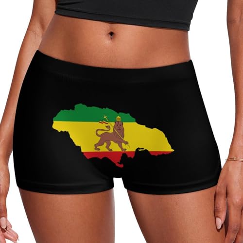 Flag Map of Jamaica Fashion Women's Boxer Briefs Breathable Underpants Trunks Stretch Underwear