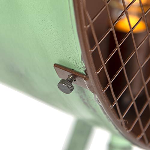 Qazqa Retro Stehleuchte, Stehlampe - Barrel - Grün, Rund, max. 40W, Geeignet für LED, 143cm, Ideal als Flur, Küche lampe, Schlafzimmerlampe und Wohnzimmerlampe