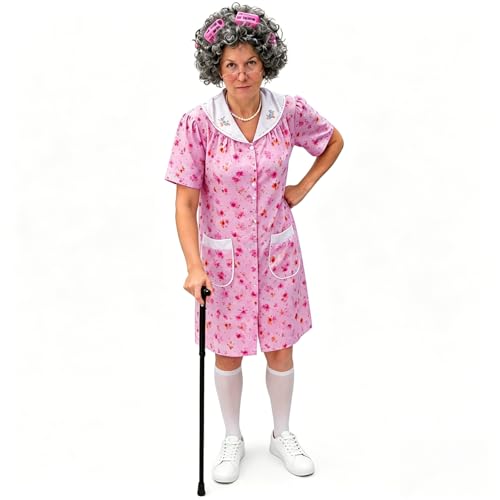 TPHAYSH Old Lady Costume for Women, Grandma Costume Kit with Nightgown Old Lady Dress Granny Costume Halloween Outfits S/M by TPHAYSH - Used condition - Image 4