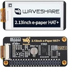 2.13inch E-Paper HAT+ for Raspberry Pi 5 4B 3B+ 3B Zero W Zero 2 W Jetson Nano, E-Ink Display 250x122 SPI Interface HAT+ Standard with Pwnagotchi Tutorial Support Partial Refresh