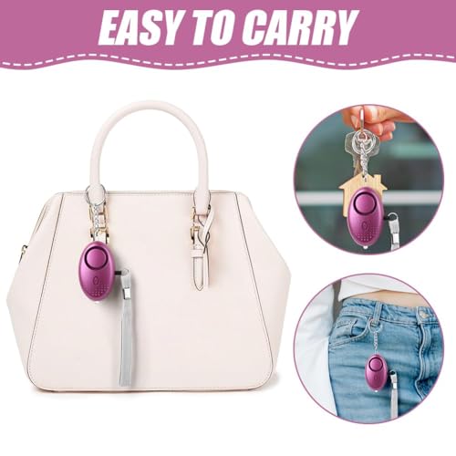 flintronic Persönlicher Alarm, 3 Stück 140 dB Selbstverteidigungsalarm , Taschenalarm Sirene mit LED-Licht und Schlüsselanhänger, für Frauen, Kinder, ältere Menschen, Nachtschicht