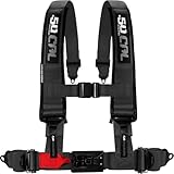 1pc Black 4 Point Harness for Bucket Seat, 3in Belt, Quick Release, 10 Color Options, Racing Harness UTV RZR Car (6315)