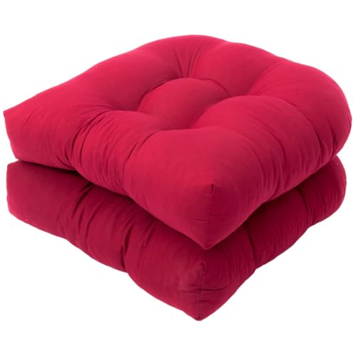 Coussins de siège design simple rouge en polyester de qualité supérieure lot de 2 - 2