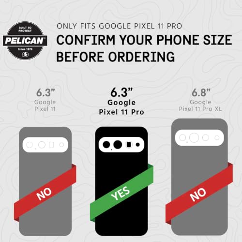 Image of Pelican Voyager Google Pixel 11 Pro Case with Belt Clip Holster - Black