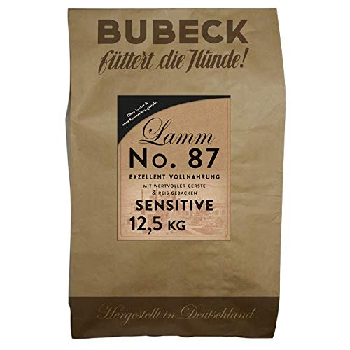 Bubeck | Hunde Trockenfutter Verschiedene Sorten | mit Lamm, Wild, Rind, Truthahn und Ente gebackenes Hundefutter | hohe Akzeptanz bei Allen Rassen (Lamm, 12,5 Kg)