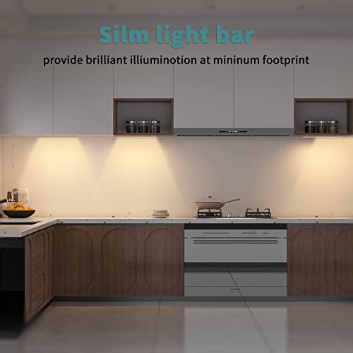 Asoko Dimmable Led Under Cabinet Lighting For Kitchen - 6 Pcs 12 Inches Linkable Led Counter Light Bars, Led Closet Light Warm White 2700K,Dc12V 1320Lumens,18W Led Shelf Lighting (Ul Plug) #TOP5