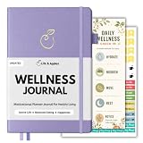 Life & Apples Daily Wellness Journal - Guided Journal & Planner for Wellbeing, Gratitude & Healthy Routines, Food & Fitness Journal, Habit Tracker, Weight Loss Diary, Undated A5 Lavender