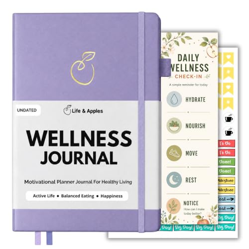 Life & Apples Wellness Journal, Food Diary & Fitness Planner, Lavender