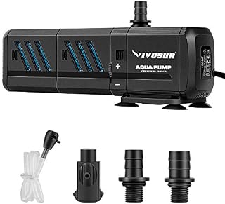 VIVOSUN 400GPH Submersible Pump(1500L/H, 15W), Ultra Quiet 4-in-1 Water Pump with 5.2ft High
