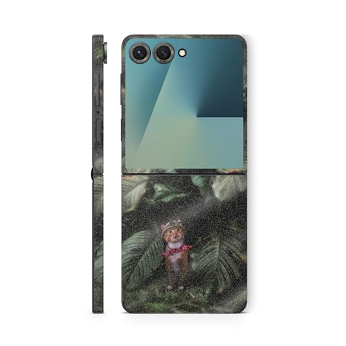 Glossy Glitter Phone Skin Compatible with Samsung Galaxy Z Flip 7 - Expedition Kitty - Premium 3M Vinyl Protective Wrap Decal Cover - Easy to Apply | Crafted in The USA by MightySkins