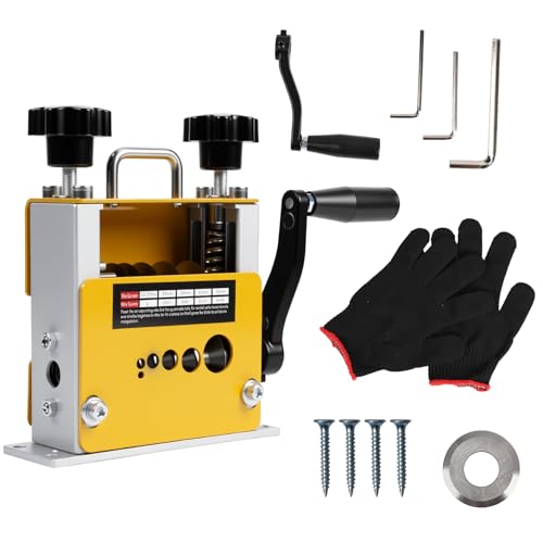 Miosugo Machine à dénuder manuelle 3-17mm, dénudeur de fil, machine à dénuder électrique manuelle, peut dénuder 6 fils simultanément, fil de cuivre rapide outil de recyclage(jaune)