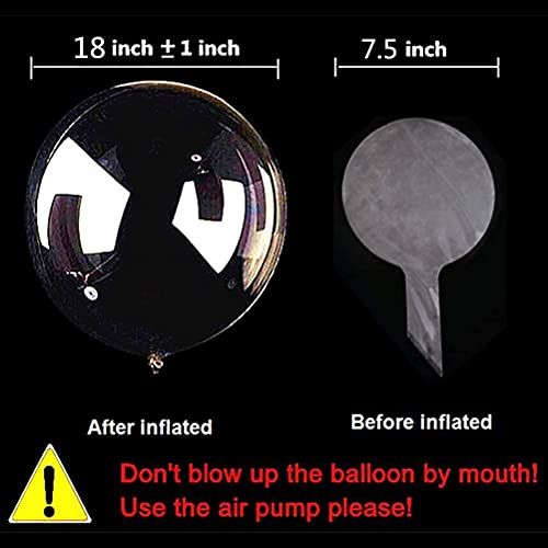 Moanyt Balões de LED de 45,72 cm com cordão de luzes coloridas, portátil, transparente, balão ilumin