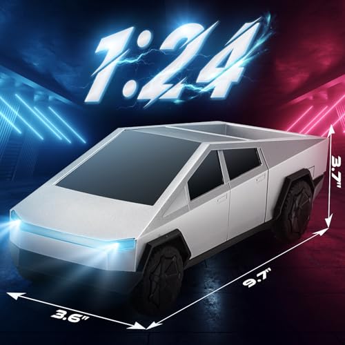Britik Remote Control Truck Toy for Kids 3-8: 1/24 Remote Control Pickup Truck for Kids, Durable Toy Vehicle with Lights, 2.4GHZ Non-Interference RC Car, Birthday Gift for 3 4 5 6 7 8 Year Old Boys