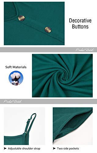Image of MISFAY Women's Summer Spaghetti Strap Casual Swing Tank Beach Cover Up Dress with Pockets