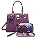 Qiyuer Women Handbags Set Top Handle Satchel Tote Shoulder Work Bag Ladies Purses With Matching Clutch Wallet 2PCS Purple