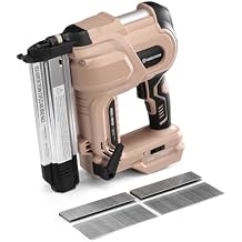 Cordless 2-in-1 Brad Nailer Battery&Charger, 2 inches 18GA, 400 Nails, Depth Adjustment, 2 firing Modes, LED Lights, Compatible with Makita 20V Batteries, Lightweight