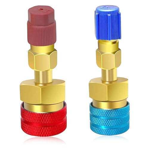 2Pcs R1234yf Adapter All-Copper High-Pressure Quick Couplers 1234yf AC Refrigerant Recharging Connectors for Car Air Conditioning Service r1234yf adapter 2pcs all copper high pressure quick cou