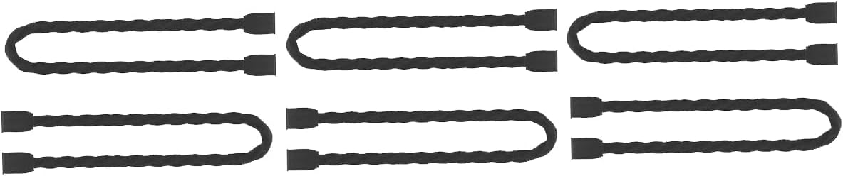 Original Reusable Silicone Twist Ties for Plants Support, 6 inch, 6 pack, Black Wire Ties, Cable Organizers for Cords, Cable Wraps for Cords, Computer Wire Organizer, Project management Tools