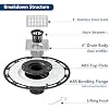 Neodrain 4 in Square Shower Drain Brushed 304 Stainless Steel, with Removable Drain Grate & Drain Key, ABS Bonding Flange Base for Low Profile Shower Pan, CUPC Certified