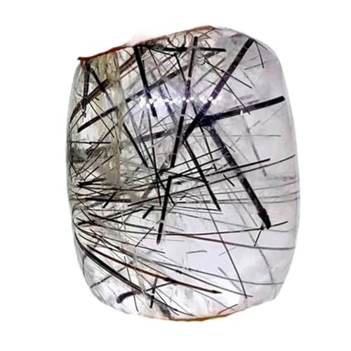 Quartz rutile noir rectangle cabochon 21x16mm pour création de bijoux DIY