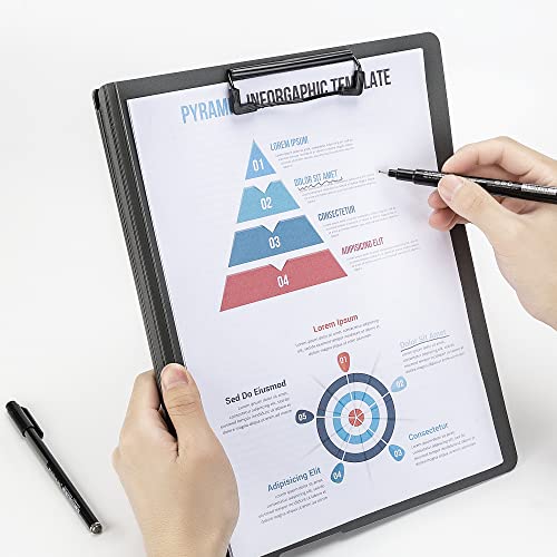 Planchette à pince A4 étanche avec rabat de protection pour documents