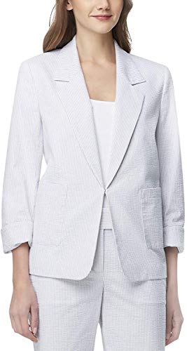 Tahari ASL Women's Seersucker Kiss-Front Blazer
