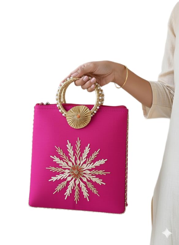 Gota Glamour bagPotali Bag for Wedding Party & Festive Use | Bridal Return Gift Potli Handbag-D_44-picture-33