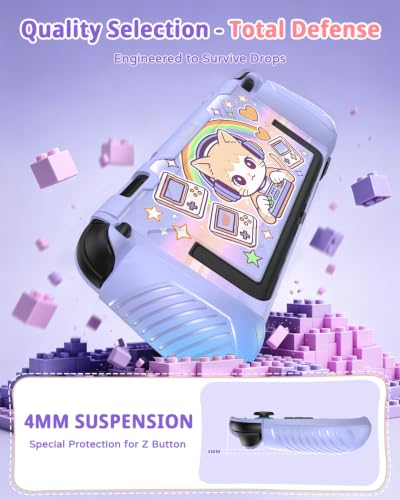 Image of FASTSNAIL Switch 2 Protective Case with Ergonomic Grip for Joycon 2(Purple)