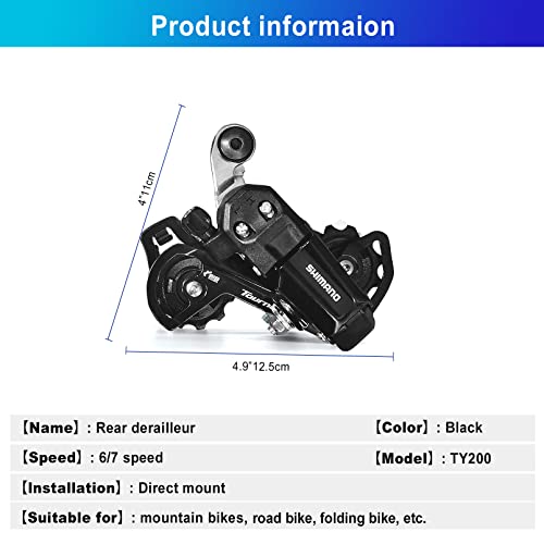 Shimano Bike Rear Derailleur 6/7 Speed Direct Mount/Hanger Mount For Mountain Bicycle(Rdty200/Direct Mount) #TOP4