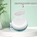 Denture Case, Portable Denture Bath Case, No-Leak Denture Bath Box with Strainer & Mirror (White)