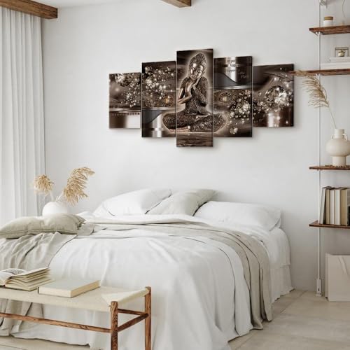 murando Canvas Wall Art Buddha200x100 cm / 80"x40" 5 pcs Large Canvas Prints XXL - Art Deco Pictures for Bedroom Walls - Home Decor Wall Pictures for Living Room h-A-0053-b-n