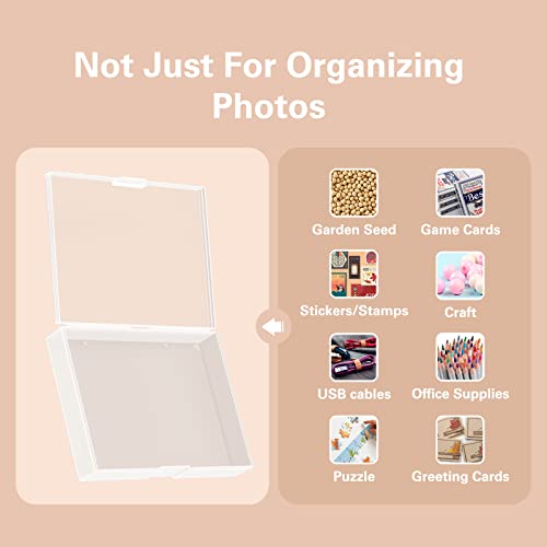 Barhon Photo Storage Boxes Set - 8 Pack 4X6 And 8 Pack 5X7, Photos Case Containers With Bag, Multi-Sized Seed Organizer With Handle For Stickers (Clear) #TOP4
