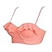 Solid Ruffle Summer Beach Swim Push up Tops Pin up Swimwear-TX030-OR1, S, Orange