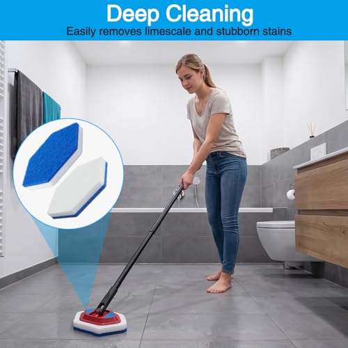 Golgner 6 Stück Bad und Wanne Mop Nachfüllungen Ersatz, Kompatibel mit Vileda Bath Magic, Bad Multi-Oberflächen-Schwamm, Hexagonale Form Ersatz Schwamm, für die Badreinigung, Badewannen, Boden