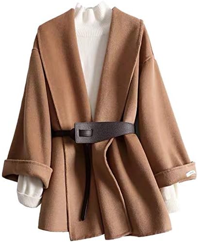 Amazon S Y ウールコート ショート ハーフコート 100 ウール カシミヤ 上着 アウトウェア レディース 上品 ファッション カジュアル 厚手 防寒 高保温性 柔らかい肌触り Ol 通勤 キャメル色 高級感 コート ジャケット 通販