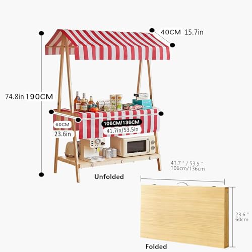 Cadre en bois robuste pour chariot portable de marché et d'affichage