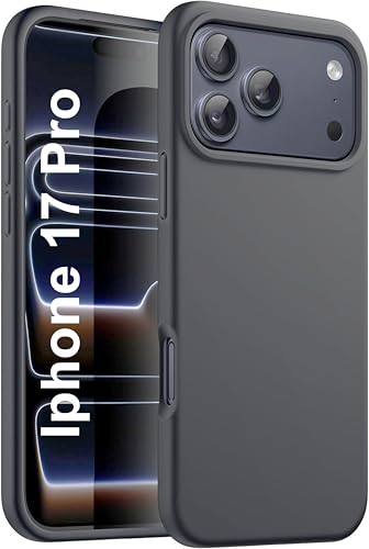 Image of SBMS Silicone Case for iPhone 17 Pro 6.3-Inch, Silky-Soft Touch Full-Body Protective Phone Case, Shockproof Back Cover for iPhone 17 Pro (Gray)