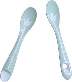 Amosfun 2 Peças Colheres Infantis Colheres Para Crianças Colheres De Plástico Colher De Plástico Colher De Bebê Colher De Purê Para Bebês Colher De Purê De Bebê Colher Serrilhada Colheres