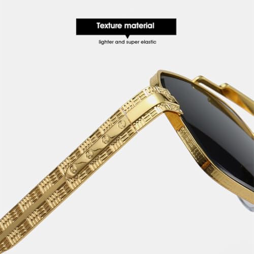 Lunettes de soleil carrées de luxe avec monture ciselée élégante