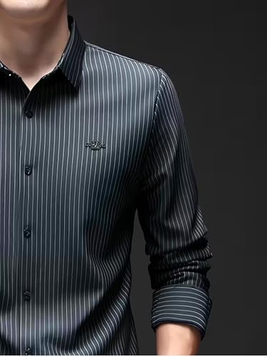 Image of Lymio Men Shirt || Striped Shirt for Man || Full Sleeve|| Premimum Casual Style (Royal)