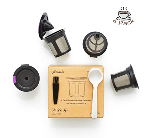 Amacle Reusable K Cups For Keurig Brewers 2.0 & 1.0, K Cup Reusable