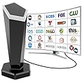 TV Antenna Indoor - 2026 Upgraded HD Digital Antenna for Smart, 360° Long Range Reception Supports 4K 1080P, TV Antenna for Local Channels in Crystal Clear, Easy Installation