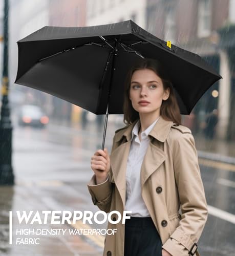 Image of LILAC Mini Travel Umbrella for Rain - 43 inch Large Coverage Small Compact Umbrella, Reinforced Strong Frame, Lightweight Portable Parasol with UPF 100+ UV Protection, Gifts for Adults, Seniors & Students