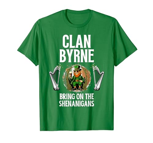 Byrne Clan Día de San Patricio Irlanda Familiar Fiesta Camiseta