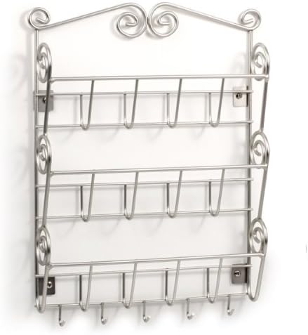 spectrum Mount Entryway Mail & Keys, Wall Letter Holder for Home & Office Organization, Steel, Satin Nickel