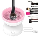 Pink Electric Makeup Brush Cleaner Machine, Windspeed Silicone Brush Cleaner Machine Beauty Blender